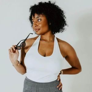 Built In Bra Halter Crop Too